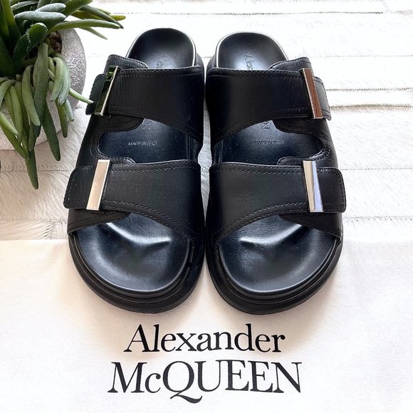 Alexander McQueen Black Leather Hybrid Sandals - Picture 8 of 16